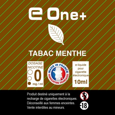 E-liquide Arôme TABAC Menthe x1 flacon de 10 ml