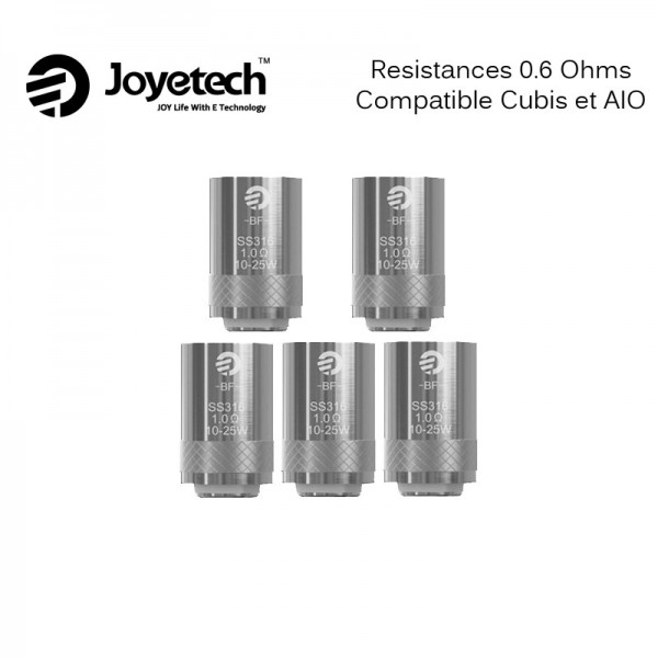 PACK DE 5 RESISTANCES CUBIS/AIO 0.6 OHMS JOYETECH