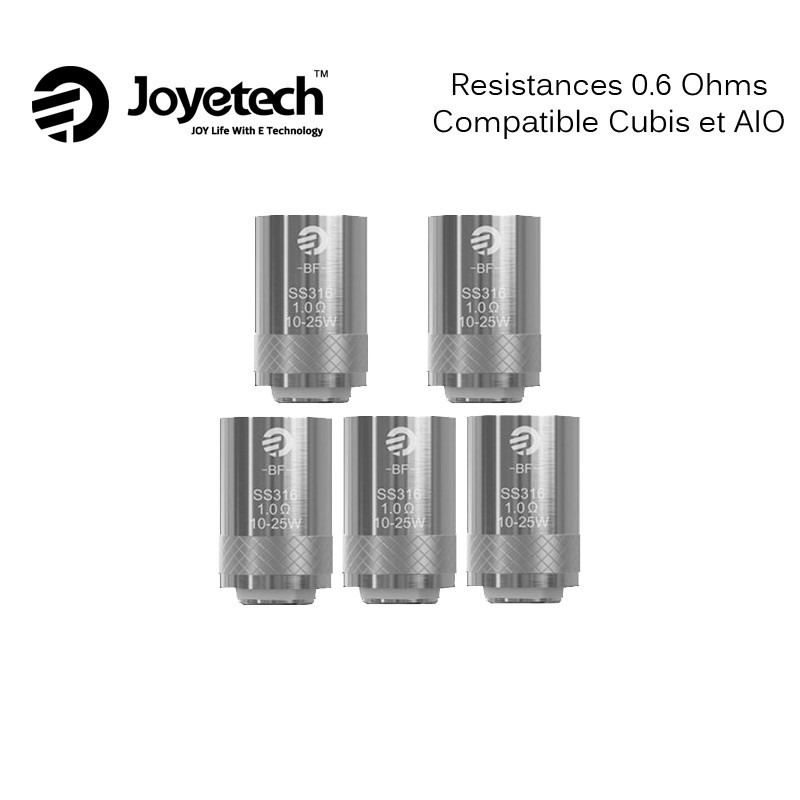 PACK DE 5 RESISTANCES CUBIS/AIO 0.6 OHMS JOYETECH